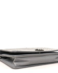 Caviar Chevron Quilted Boy Wallet On Chain WOC Grey