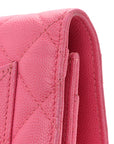 Caviar Quilted Wallet on Chain WOC Pink