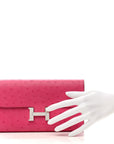 Ostrich Constance Long Wallet Rose Tyrien
