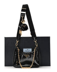 Patent Naplak Re-Edition 2005 Shoulder Bag With Charm Black