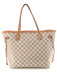 Damier Azur Neo Neverfull MM Rose Ballerine