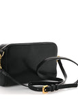 Goatskin Double Saddle Pouch Black