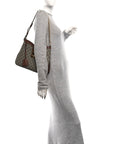 GG Supreme Monogram Medium Padlock Shoulder Bag Beige Ebony Brown Sugar