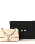 Caviar Quilted Mini Rectangular Flap Light Beige