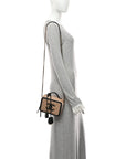 Caviar Quilted Small CC Filigree Vanity Case Beige Black