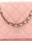 Caviar Quilted Wallet on Chain WOC Light Pink