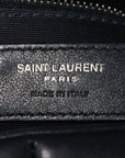 Lambskin Quilted Medium Loulou Puffer Monogram Chain Satchel Black