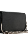 Dollar Calfskin Crystal Super Mini Dionysus Shoulder Bag Black