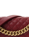 Caviar Quilted Medium Boy Flap Burgundy