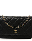 Caviar Quilted Wallet on Chain WOC Black