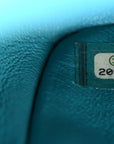 Patent Quilted Mini Rectangular Flap Turquoise