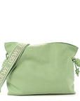 Nappa Calfskin Flamenco Knot Clutch Green