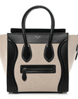 Textile Smooth Calfskin Micro Bi-Color Luggage Natural