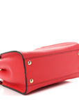 Vitello Seta Canvas FF Embroidered Peekaboo Iconic Satchel Rosso Cardinale Multicolor
