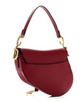 Grained Calfskin Saddle Bag Red