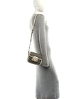 GG Supreme Monogram Textured Dollar Calfskin Web Mini Horsebit 1955 Shoulder Bag