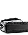 Calfskin Y Quilted Monogram Toy Loulou Crossbody Bag Black
