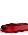 Patent Calfskin New Medium Plexiglass Boy Flap Red
