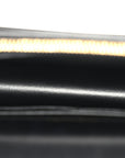 Coated Bark Calfskin Sunset Chain Wallet Black