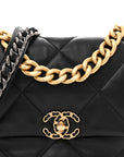 Lambskin Quilted Large CHNL 19 Flap Black
