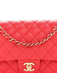 Caviar Quilted Medium Double Flap Red