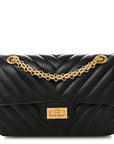 Aged Calfskin Chevron Quilted 2.55 Reissue Mini Flap Black