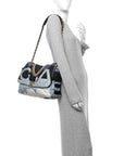 Silk Maxi Scarf CHNL 19 Flap Black Blue White
