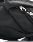 Sport Nylon Logo Embroidered Wheel Belt Bag Black White