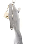 Supple Calfskin Cannage Medium Caro Bag Ivory