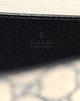 GG Supreme Monogram Textured Dollar Calfskin Web Mini Ophidia Envelope Shoulder Bag Beige Blue