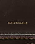 Used Calfskin Small Hourglass Top Handle Bag Brown