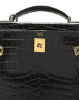 Shiny Alligator Kelly Sellier 32 Havane