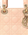 Lambskin Cannage Small Lucky Badges My Lady D1OR Light Pink
