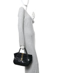 Calfskin Crocodile Embossed Small Greca Goddess Shoulder Bag