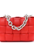 Lambskin Maxi Intreccio Padded Chain Cassette Crossbody Bag Nail Polish