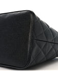Caviar Quilted Medallion Tote Black