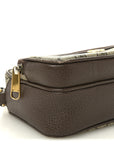 GG Supreme Monogram Textured Dollar Calfskin Web Small Ophidia Convertible Shoulder Bag Beige Ebony New Acero