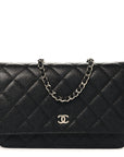 Caviar Quilted Wallet on Chain WOC Black
