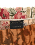 Canvas Embroidered Medium Hibiscus Book Tote Beige Multicolor