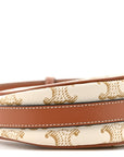 Canvas Calfskin Mini Ava Triomphe Shoulder Bag White