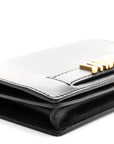 Calfskin J'AD1OR Wallet on Chain Pouch Black