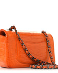 Alligator Mini Rectangular Flap Orange