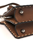 Cuoio Romano Raffia Woven Petite Peekaboo I SEE U Satchel Natural Gianduia