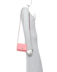 Caviar Quilted Wallet on Chain WOC Pink