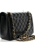 Caviar Quilted Jumbo Double Flap Black