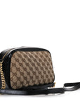 Monogram Matelasse Diagonal Small GG Marmont Chain Shoulder Bag Beige Black