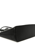 Textured Dollar Calfskin Small Ophidia Shoulder Tote Bag Black