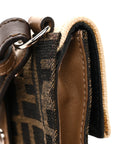 Fabric Jacquard Canvas Vitello Grace Pequin FF 1974 Baguette Belt Pouch Tobacco Moro Grezzo Sand