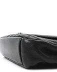 Sheepskin Matelasse Chevron Monogram Medium College Bag Black
