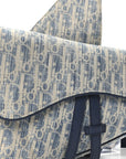 Denim Jacquard Oblique Kasuri Mens Saddle Bag Kasuri Blue White